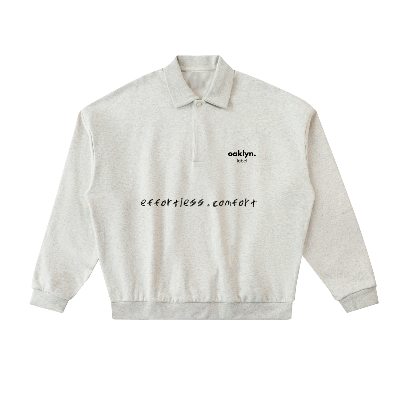 Effortless Comfort Oat Polo Sweatshirt