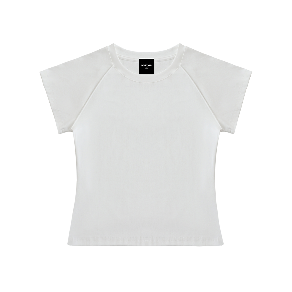 Raglan Sleeve White Crop Top