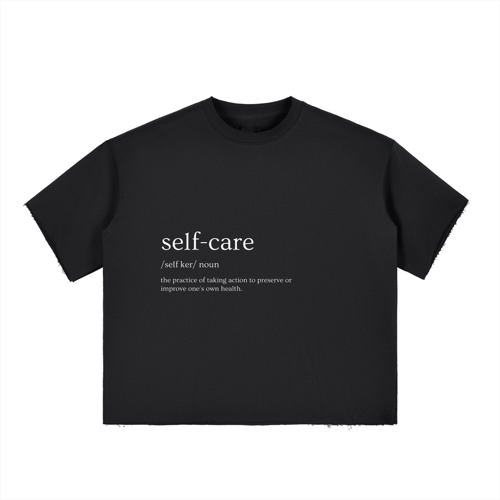 Boxy Half-Sleeve Raw-Edge T-Shirt