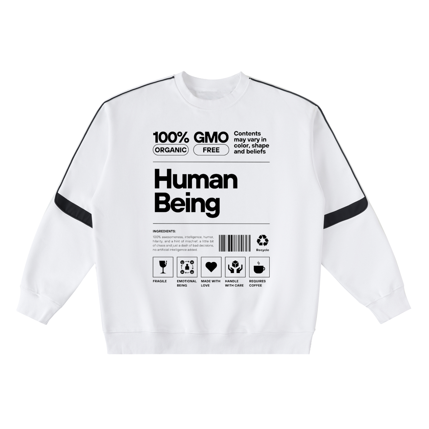 Oversized Crewneck Taped Sweatshirt