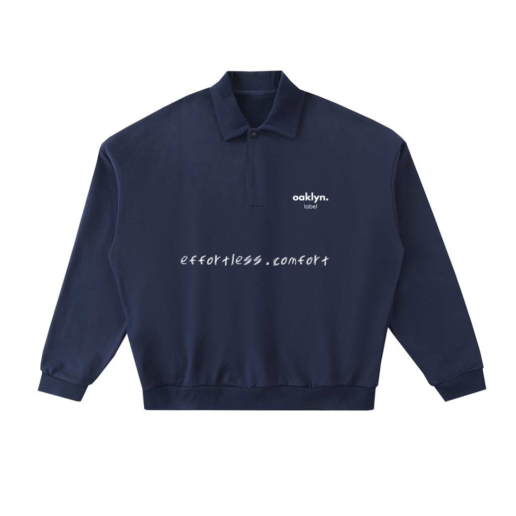 Effortless Comfort Blue Polo Sweatshirt