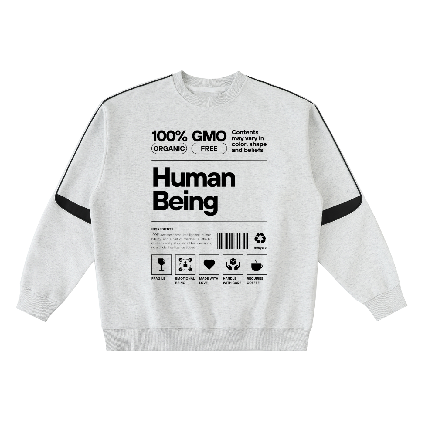 Oversized Crewneck Taped Sweatshirt