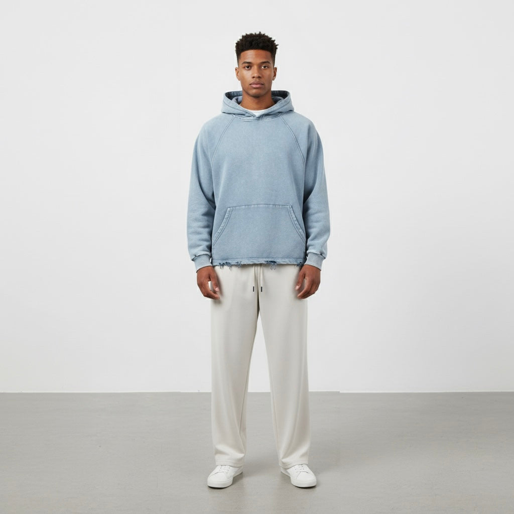 Vintage Washed Frayed Hoodie