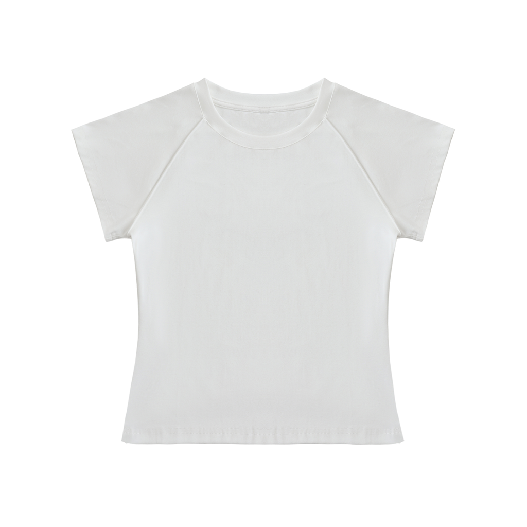 Raglan Sleeve White Crop Top