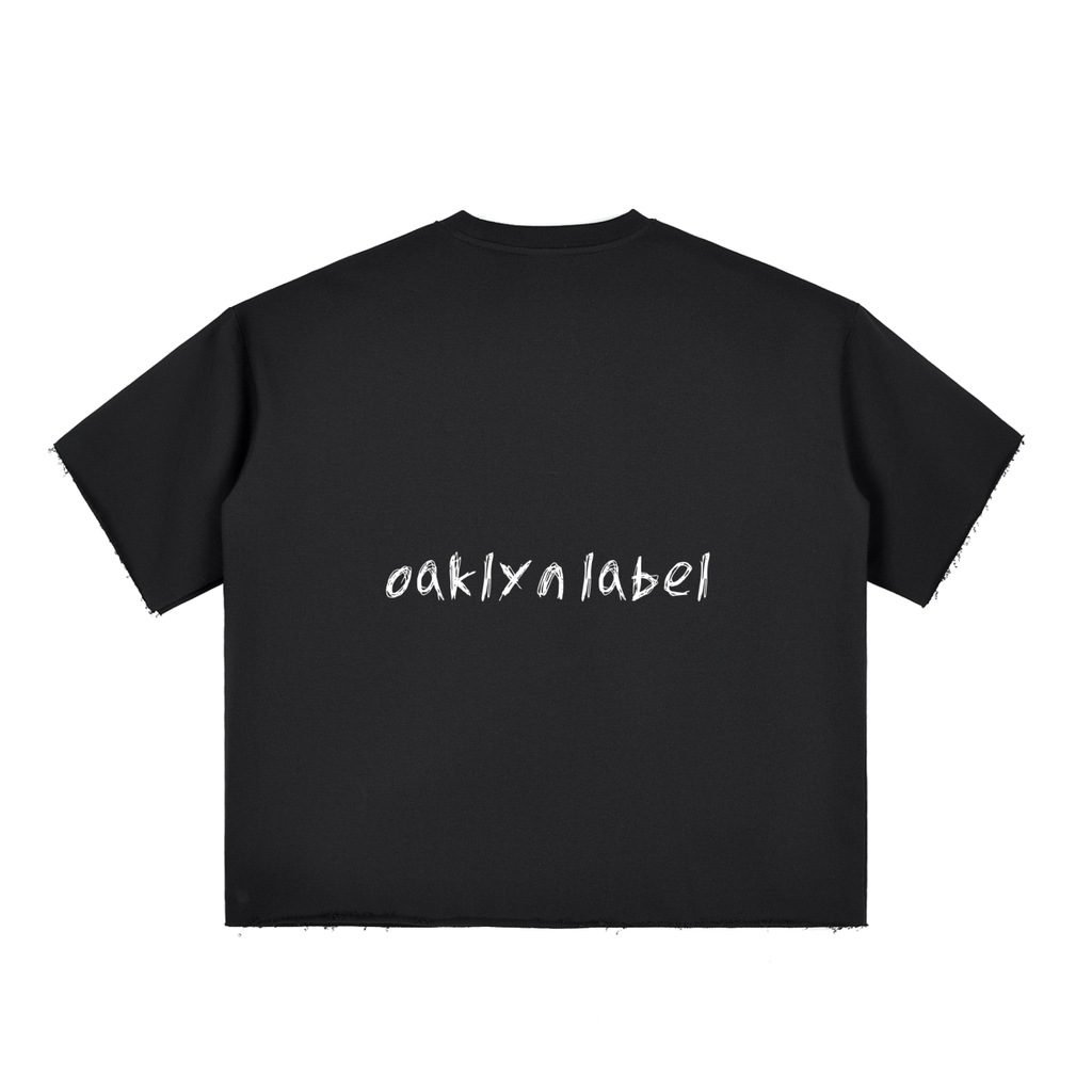 Boxy Half-Sleeve Raw-Edge T-Shirt