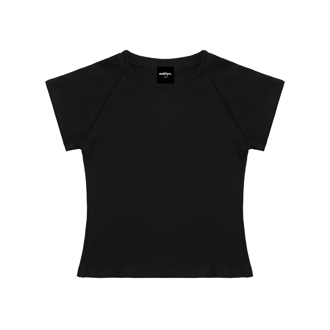 Raglan Sleeve Black Crop Top
