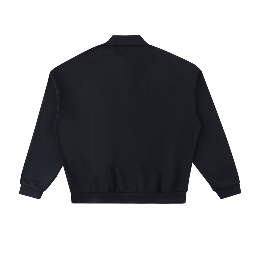 Effortless Comfort Black Polo Sweatshirt