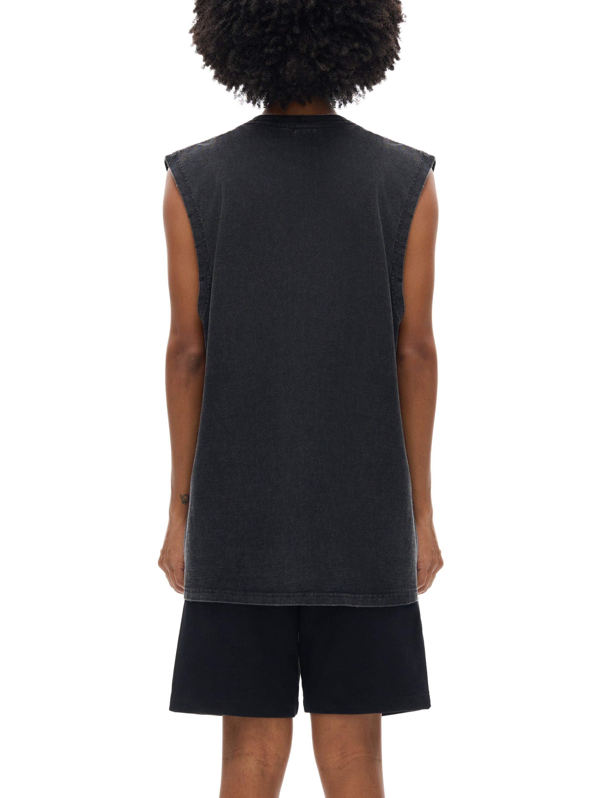 Snow Washed Frayed Tank