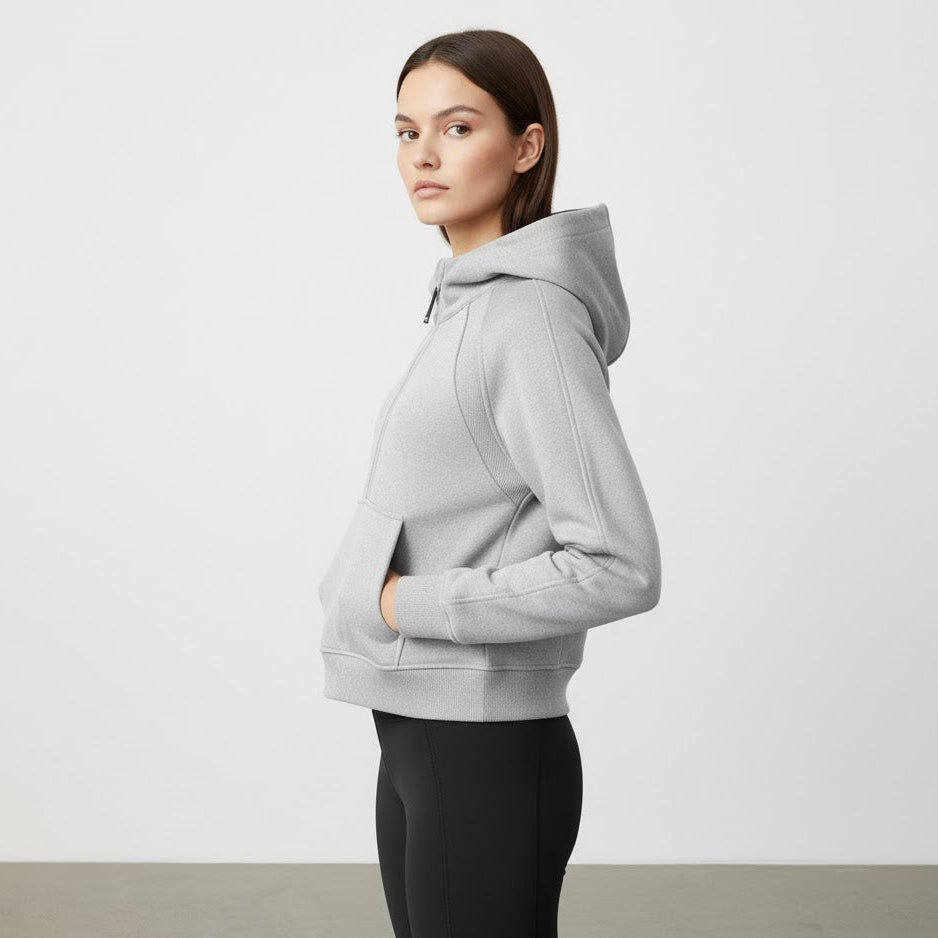 Cropped Half-Zip Hoodie