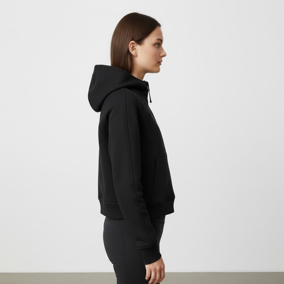 Cropped Half-Zip Hoodie